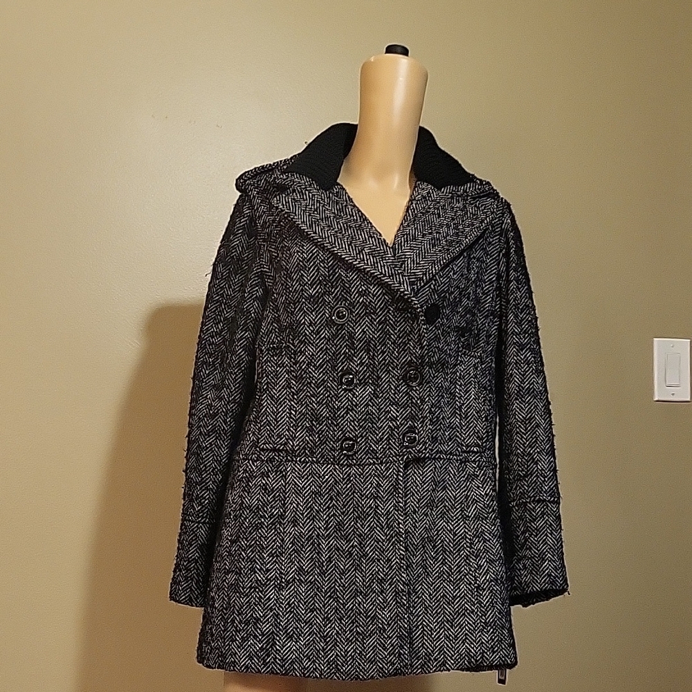 Women's Black and White Herringbone Jacket